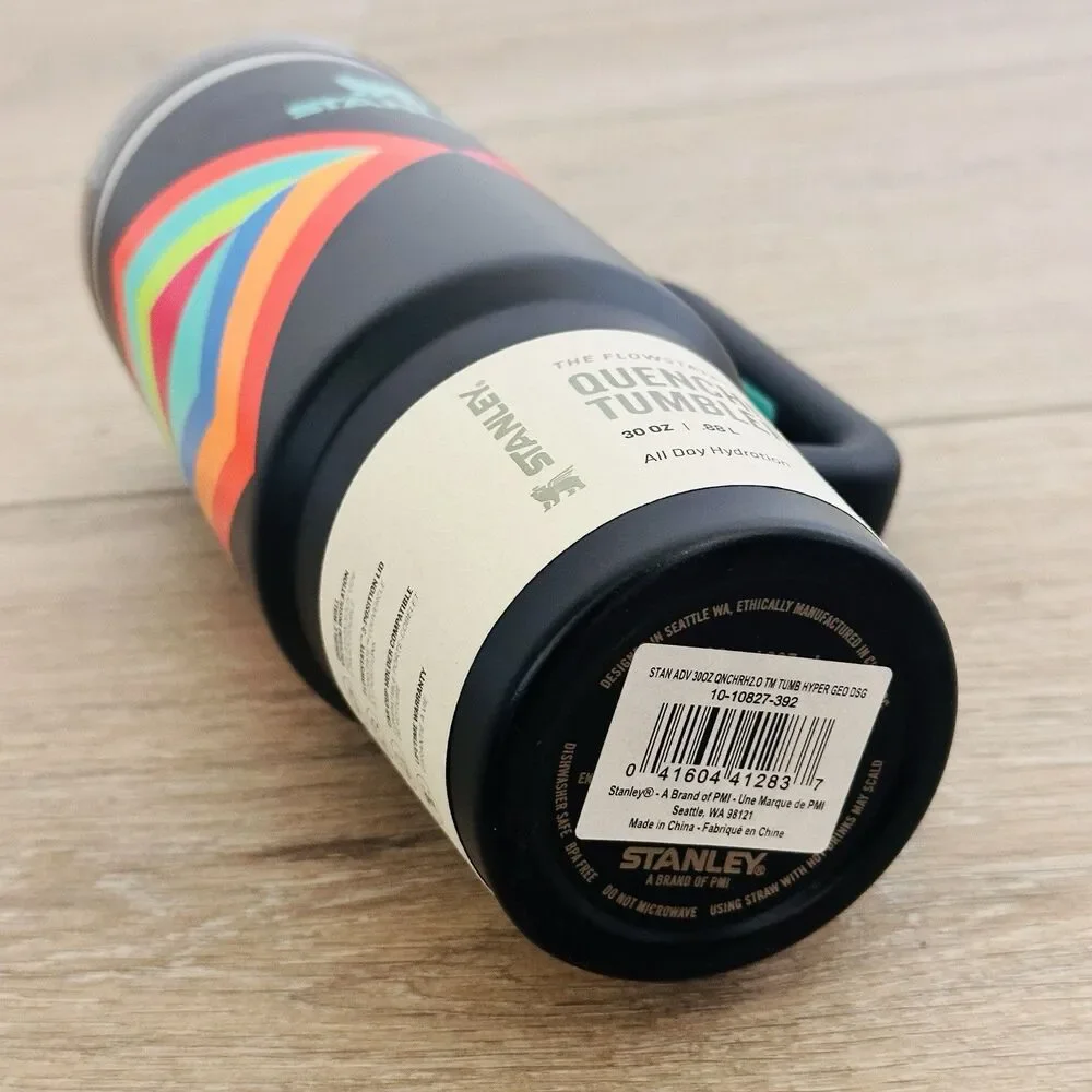 Stanley Quencher Flowstate 30oz Hyper Geo Stainless Steel Tumbler Rainbow - Picture 9 of 9